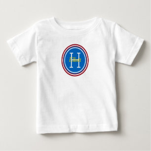 Primary Red Blue Yellow Polka Dot Monogram Baby T-Shirt