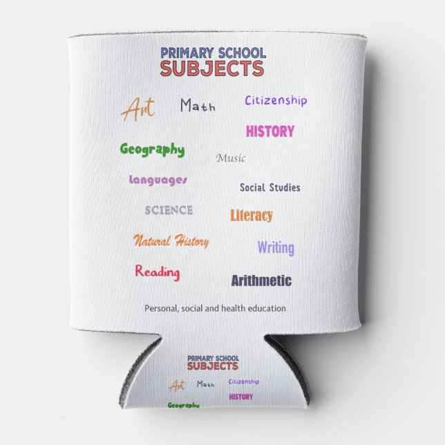 Primary School Subjects Can Cooler (Front)