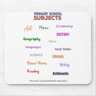 Primary School Subjects Mouse Pad