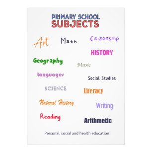 Primary School Subjects Photo Print