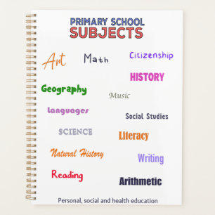Primary School Subjects Planner