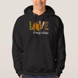 Primary School Teacher Love Fall Pumpkin Leopard H Hoodie