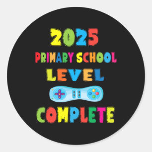 Primary School Year 6 Leaver 2025 - Gamer Level Co Classic Round Sticker