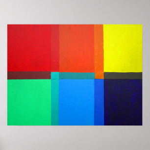 Primary Secondary Tertiary Colour Grid. Abstract Poster