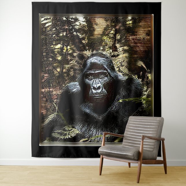 Primate Models: Outstanding Gorilla 02 Tapestry (In Situ)