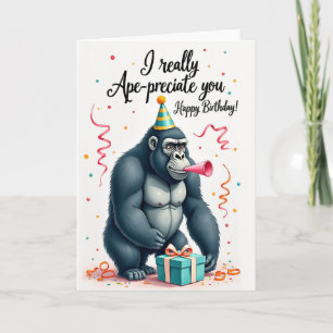 Primate Party Birthday Card