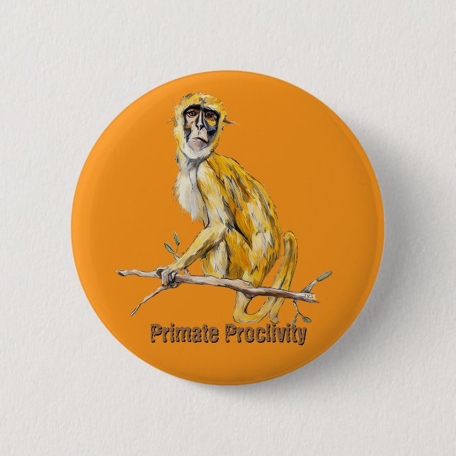 Primate Proclivity Monkey Button (Front)