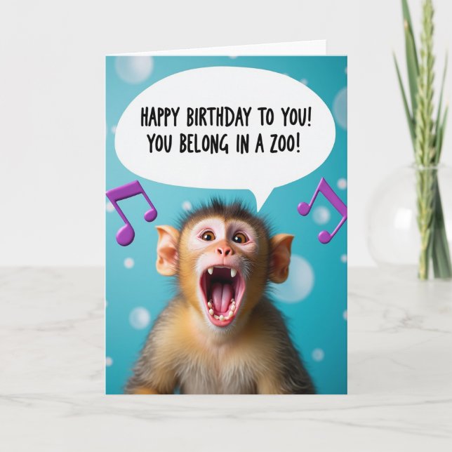 Primates Shout Birthday Card (Front)