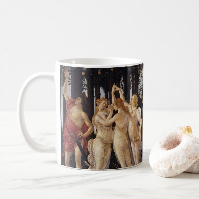 Primavera, Allegory of Spring by Sandro Botticelli Coffee Mug (With Donut)