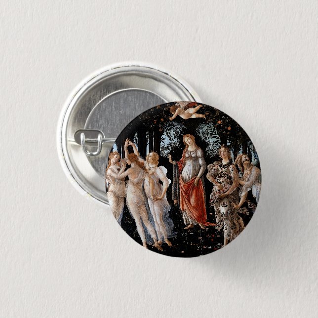Primavera Botticelli 3 Cm Round Badge (Front & Back)