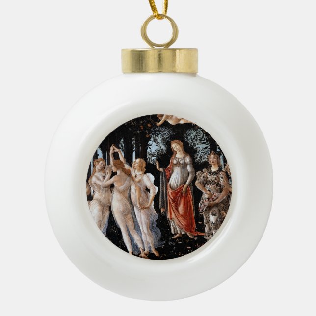 Primavera Botticelli Ceramic Ball Christmas Ornament (Front)