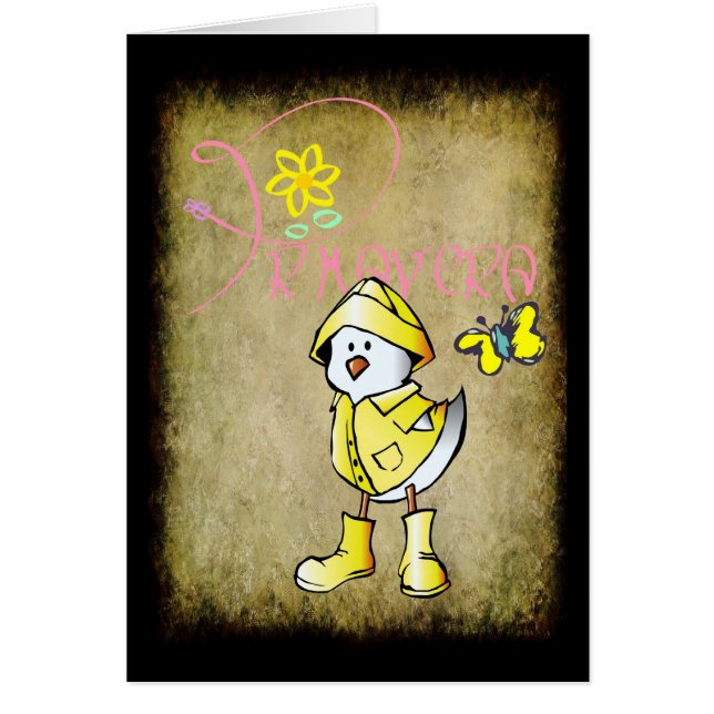 Primavera Chick Grunge Background (Front)