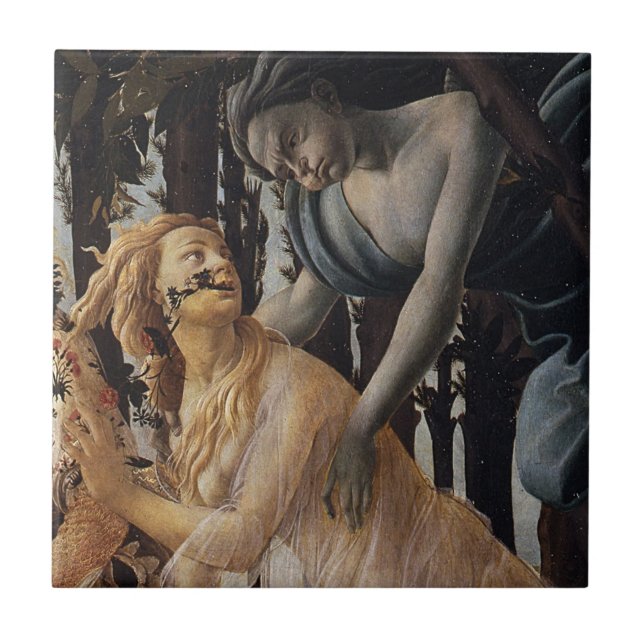 Primavera, Chloris and Zephyrus, Sandro Botticelli Ceramic Tile (Front)