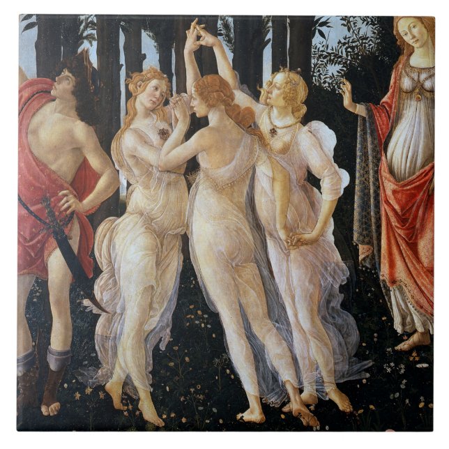 Primavera (detail), Sandro Botticelli Ceramic Tile (Front)