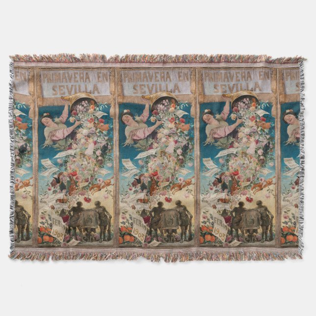 “Primavera en Sevilla” art throw blanket (Front)