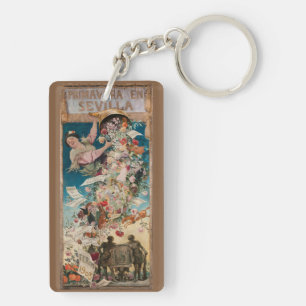 “Primavera en Sevilla” vintage art key chain