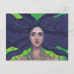 Primavera Spring Goddess Fantasy Surreal Portrait Postcard