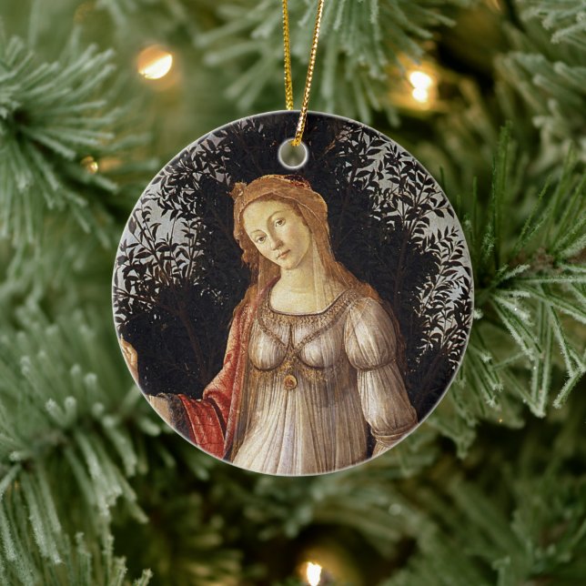 Primavera, Venus detail by Sandro Botticelli Ceramic Ornament (Tree)