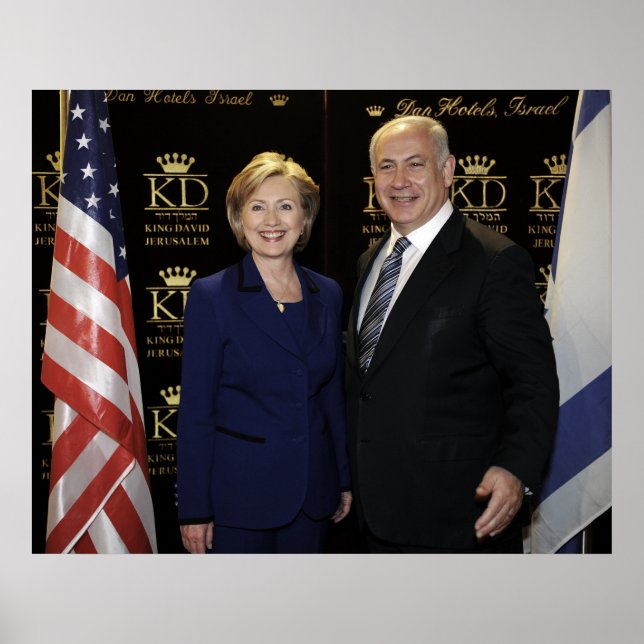 Prime Minister Netanyahu & Hillary Clinton Poster (Front)