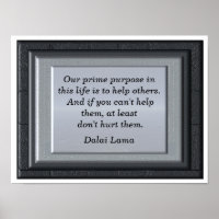 Prime purpose - art print- Dalai Lama quote