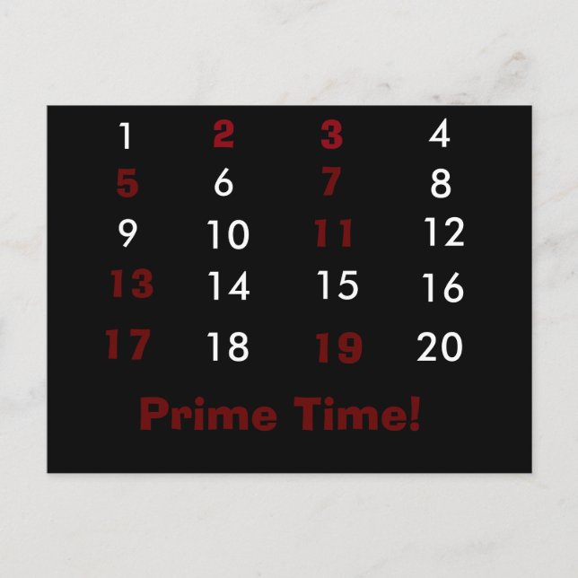 Prime Time Maths Postcard (Front)