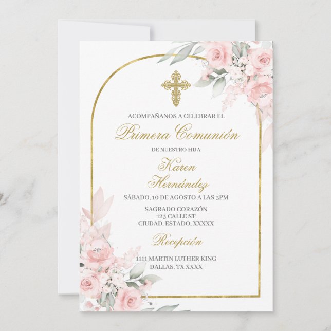 Primera comuión Spanish Invitation (Front)