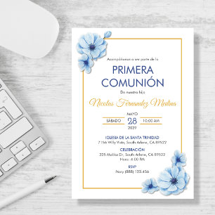 Primera Comunion Catholic Cute First Communion Invitation