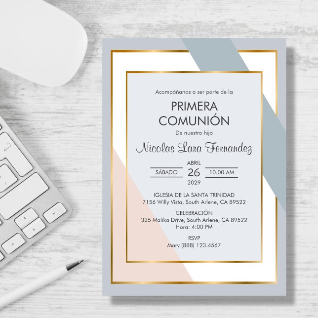 Primera Comunion Elegant Gorgeous First Communion Invitation (Creator Uploaded)