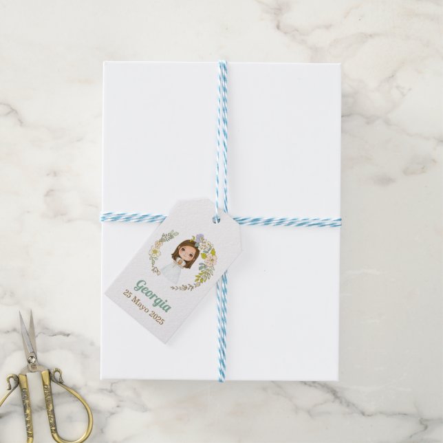 Primera Comunión GEORGIA Etiqueta para regalo Gift Tags (With Twine)