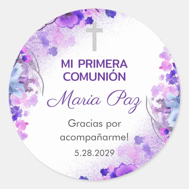 Primera Comunion Gifts and Favours First Communion Classic Round Sticker (Front)