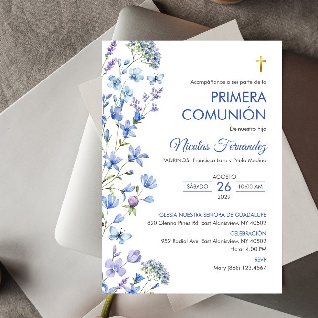 Primera Comunion Invitacion Cross First Communion Invitation (Creator Uploaded)