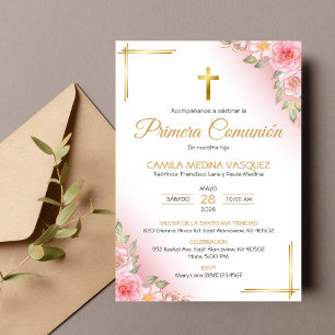 Primera Comunion Invitacion Cross First Communion Invitation