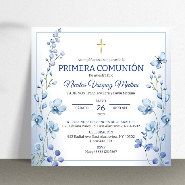 Primera Comunion Religious First Holy Communion Invitation (Creator Uploaded)