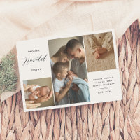 Primera Navidad Juntos Tarjeta Navideña de 4 Fotos