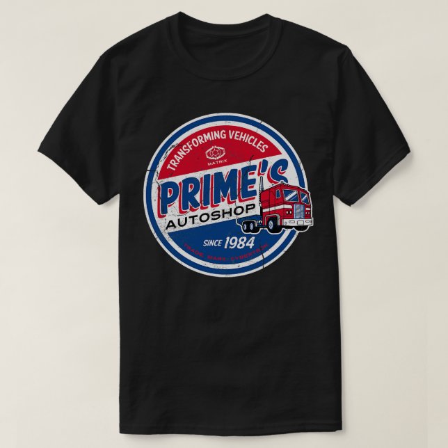 Primes Autoshop T-Shirt (Design Front)