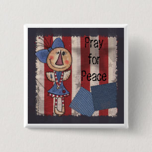 Primitive American Angel 15 Cm Square Badge