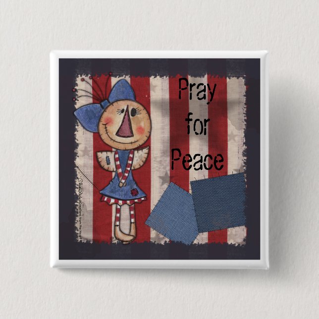 Primitive American Angel 15 Cm Square Badge (Front)