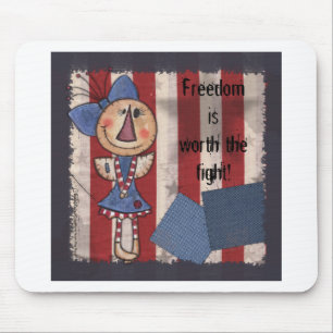 Primitive American Angel- Happy 4th of July Mouse Pad