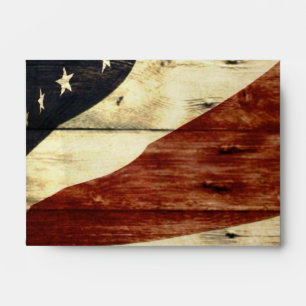 Primitive Americana Barn Wood American Flag Envelope
