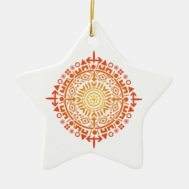Primitive art-Sun custom ornament (Front)