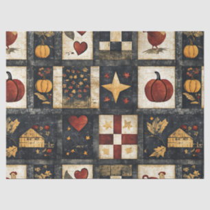 Primitive Autumn Quilt Pattern   Farmhouse Harvest Tissue Paper