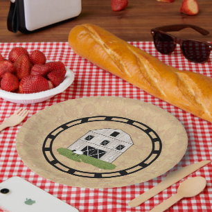 Primitive Barn Paper Plate