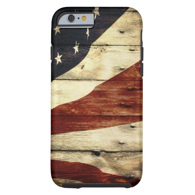 Primitive barn wood American Flag Americana Case-Mate iPhone Case (Back)