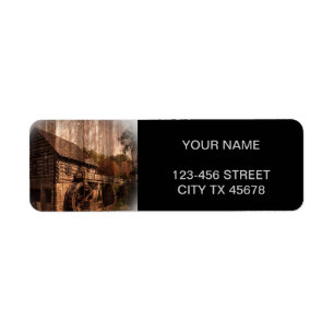 Primitive Barn Wood farmhouse mill water wheel Return Address Label