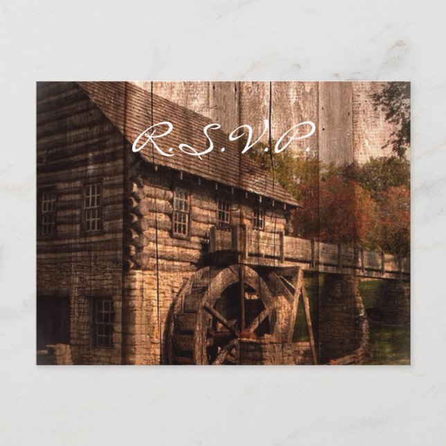 Primitive Barn Wood farmhouse wedding Invitation Postcard (Front)