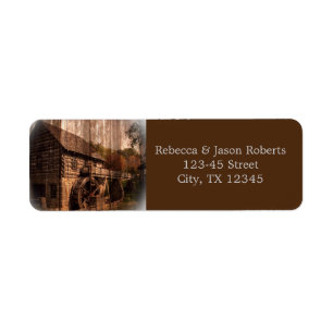 Primitive Barn Wood farmhouse wedding Return Address Label