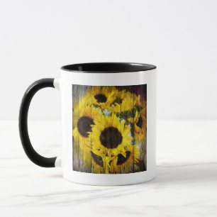 Primitive Barn Wood Western Country Sunflower Mug