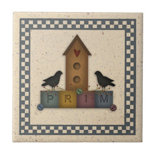 Primitive Birdhouse Tile