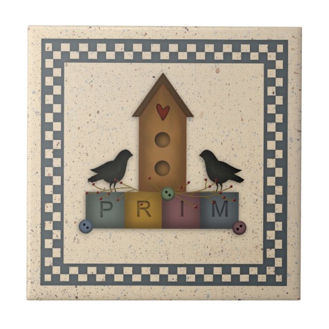 Primitive Birdhouse Tile (Front)