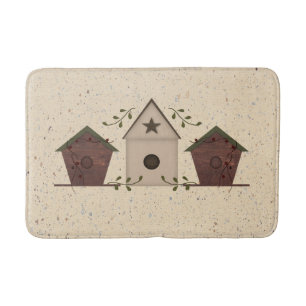Primitive Birdhouses Bath Mat